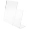 Plymor Clear Acrylic Slanted-Back Countertop Sign Holder with Tri-Fold Brochure Pocket on Right, 11" H x 13" W x 5" D